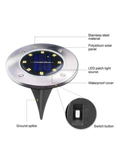 Generic 4-Piece LED Solar Powered Ground Lights Warm White 12x12x13cm  - Image 3