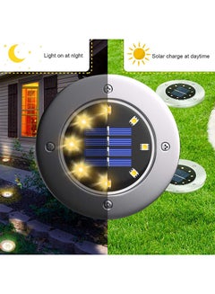 Generic 4-Piece LED Solar Powered Ground Lights Warm White 12x12x13cm  - Image 4