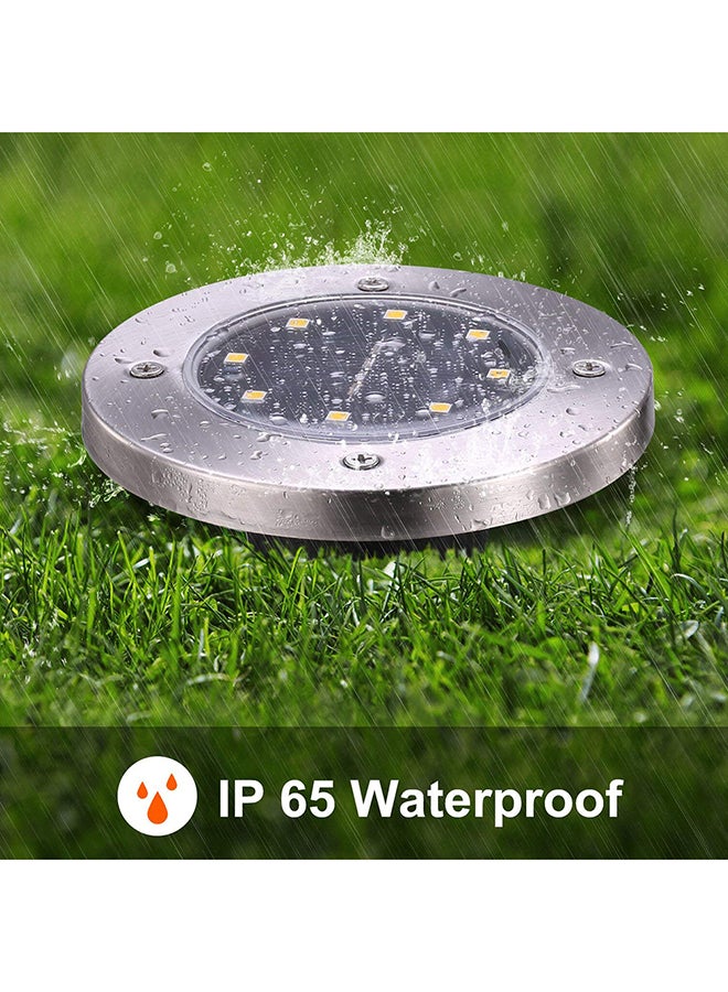 Generic - 4-Piece LED Solar Powered Ground Lights Warm White 12x12x13cm - Image 1