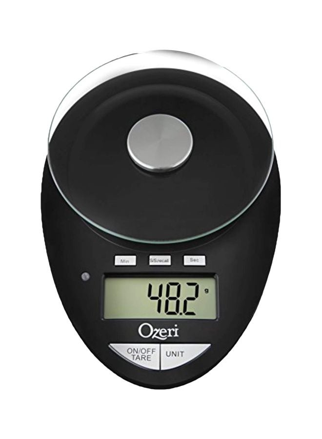 Ozeri - Digital Kitchen Scale With Removable Glass Platform Black/Clear 8x1.8x6inch - Image 1