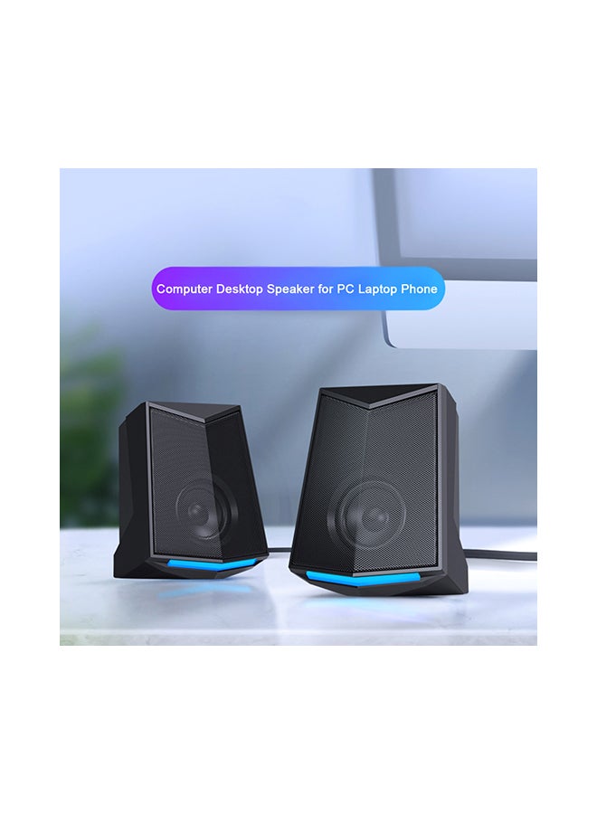 Computer Desktop Audio Speaker Black  - Image 2