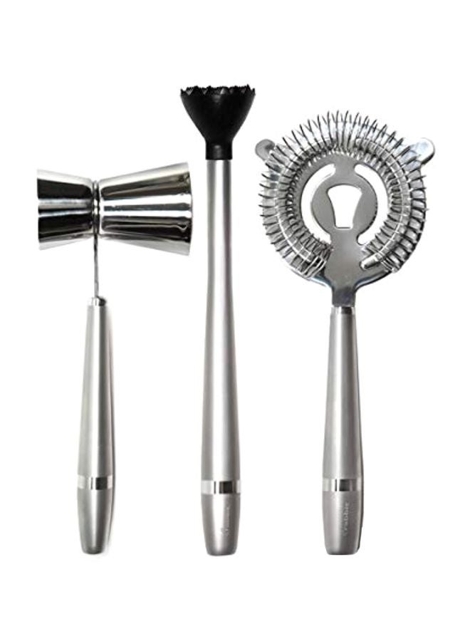 rabbit 3-Piece Stainless Steel Drink Making Tool Kit Silver 