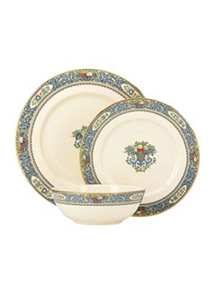 LENOX 3-Piece Printed Dinnerware Set White/Blue/Green 