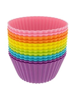 12-Piece Silicone Cupcake Moulds Multicolour 3.8x2.6x1.7inch - v1579246797/N33862386A_2