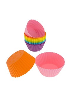 12-Piece Silicone Cupcake Moulds Multicolour 3.8x2.6x1.7inch - v1579246804/N33862386A_3