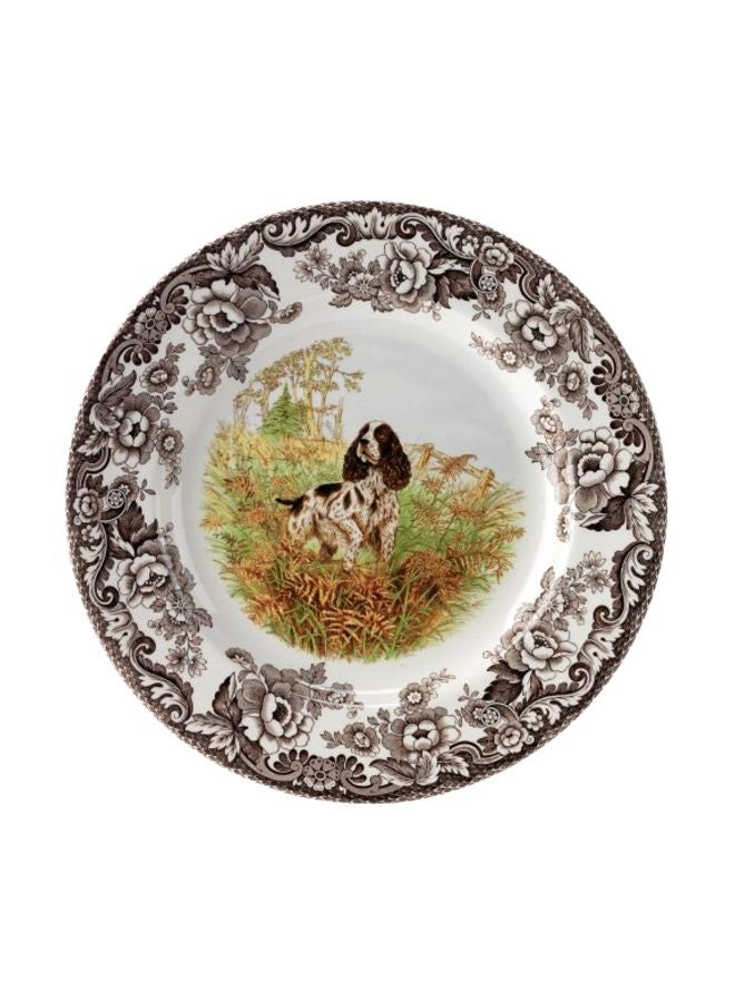 Spode Flat Plate Brown/Green/White 10.5inch - Image 1
