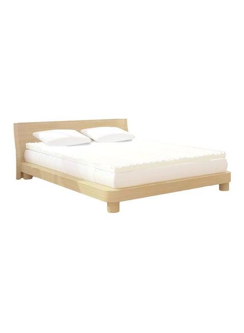 Memory Foam Egg Crate Mattress Topper Beige Queen