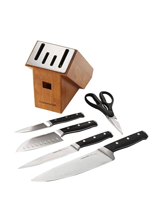 كالفالون طقم سكاكين ذاتية الشحذ مكون من 12 قطعة أسود/ فضي - Image 1