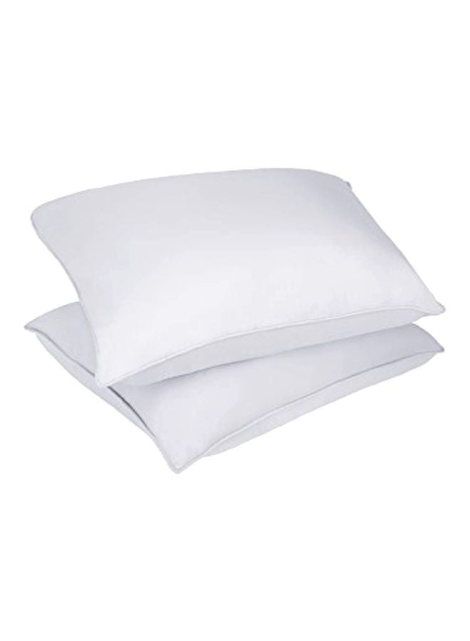 Lotus Home 2-Piece Bed Pillow Set polyester White Jumbo 