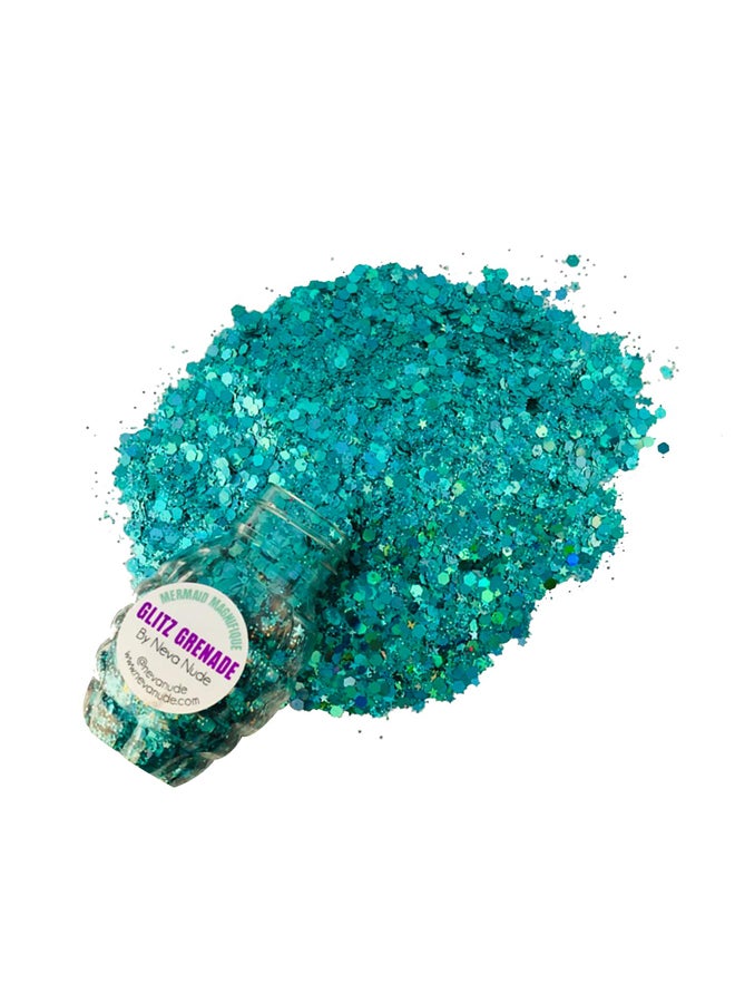 Neva Nude - Glitz Grenade Face And Body Glitter Mermaid Magnifique Turquoise - Image 1