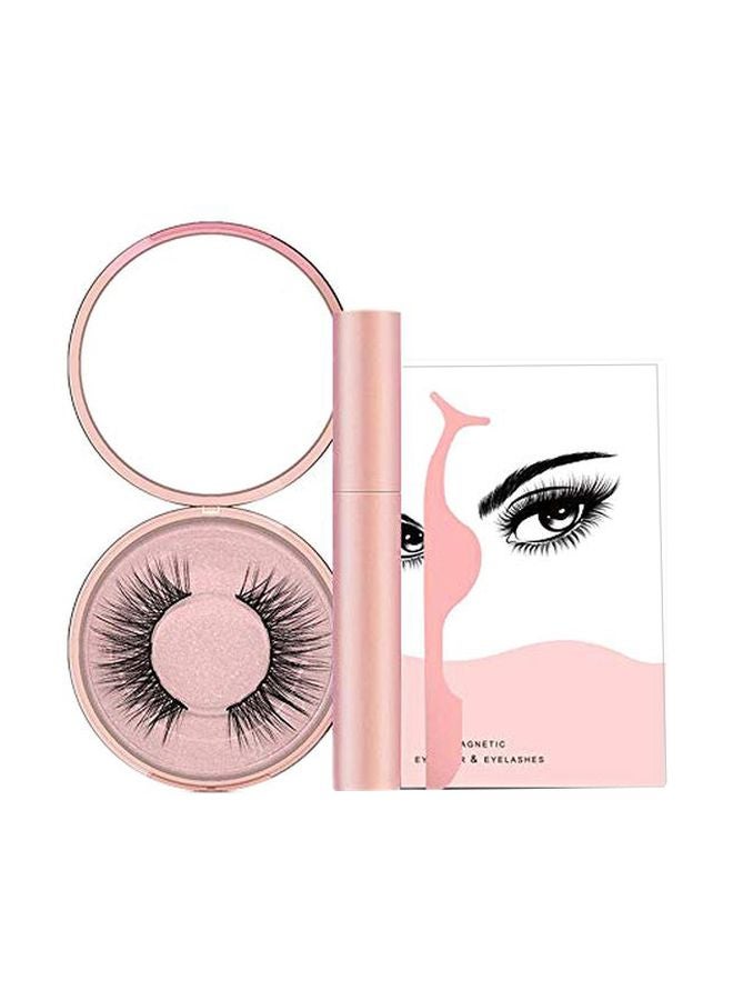 Pack Of 3 False Eyelasher With Magnetic Eyeliner And Tweezer Set Black