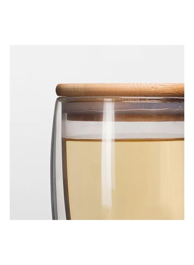 Double Layer Glass Cup Clear/Brown