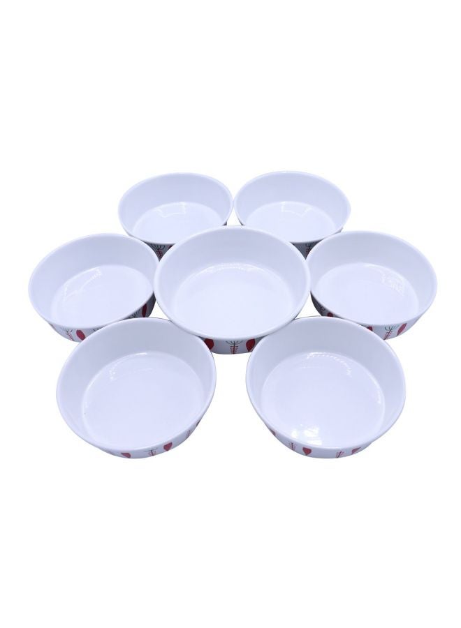 بن شيهون أبوعمر طقم أوعية من البورسلين مكون من 9 قطع أبيض/أخضر/أحمر - Image 3