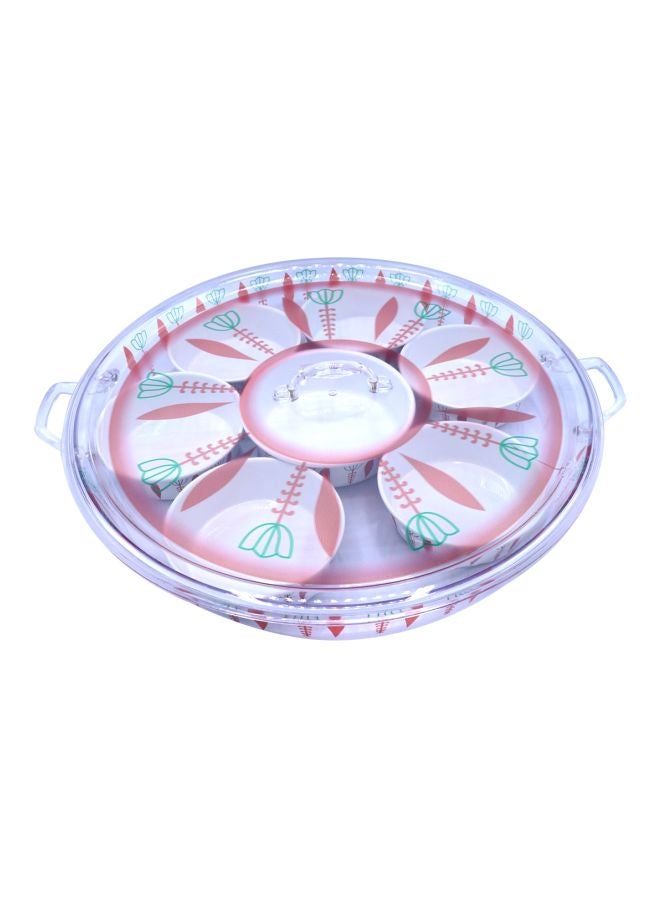 بن شيهون أبوعمر طقم أوعية من البورسلين مكون من 9 قطع أبيض/أخضر/أحمر - Image 1