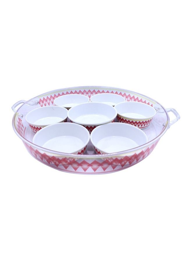 Bin-Shihoun-Abomar - 9-Piece Serving Set White/Red - Image 1