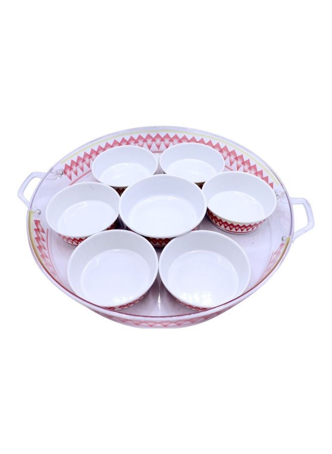 Bin-Shihoun-Abomar - 9-Piece Serving Set White/Red - Image 1