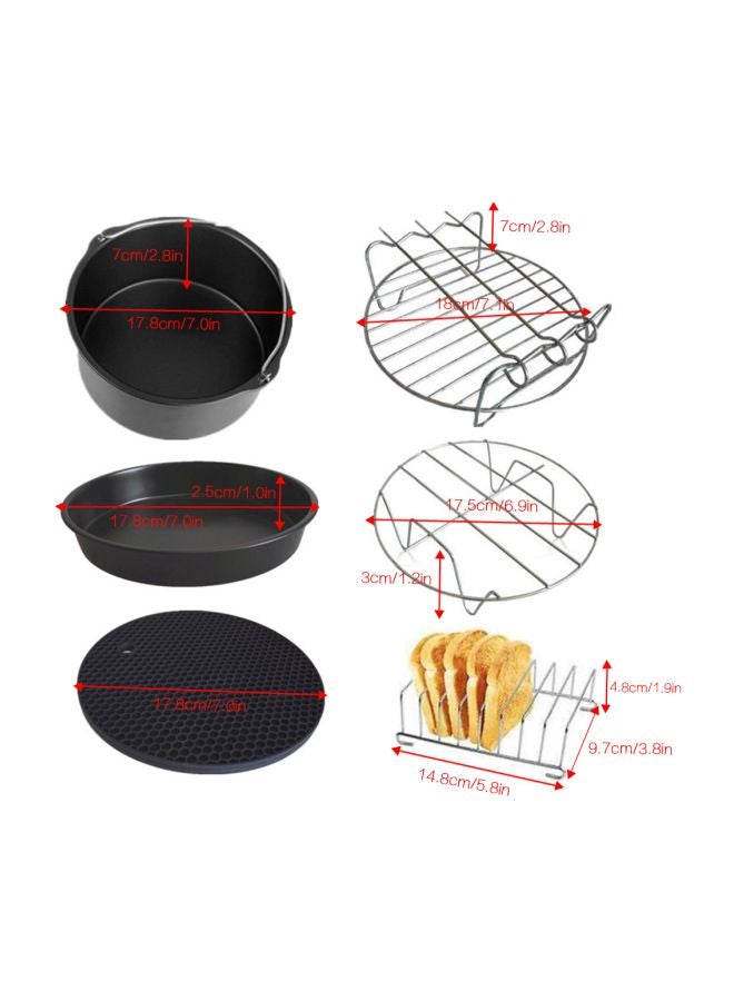 Generic - 12-Piece Air Fryer Accessories Set Black/Silver 19x18.00x19.00centimeter - Image 1