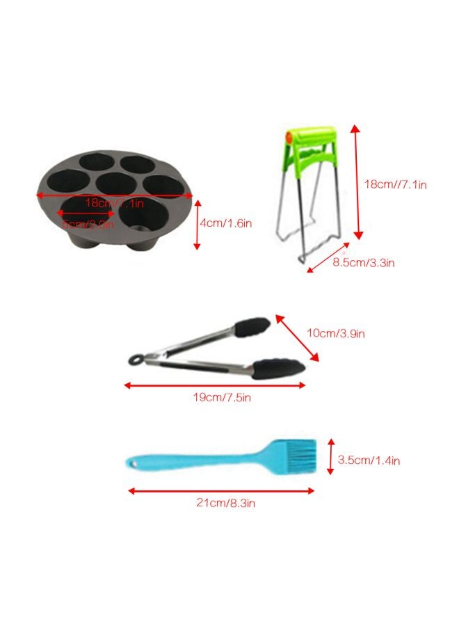 Generic - 12-Piece Air Fryer Accessories Set Black/Silver 19x18.00x19.00centimeter - Image 1