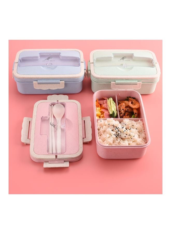 Generic - Plastic Lunch Box With Spoon And Chopsticks Assorted 1000ml - Image 1