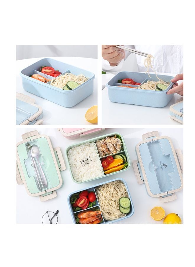 Generic - Plastic Lunch Box With Spoon And Chopsticks Assorted 1000ml - Image 1