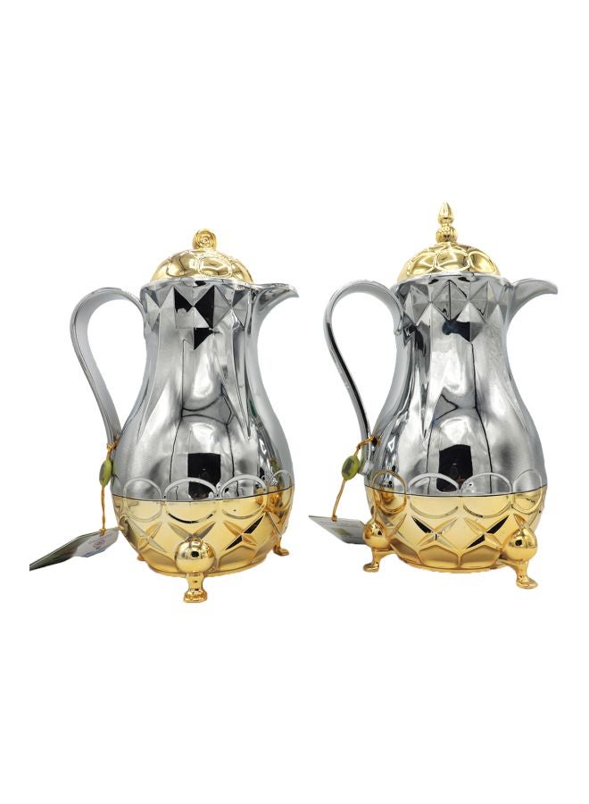 Bin-Shihoun-Abomar 2-Piece Stainless Steel Thermos Set Silver/Gold 1Liters - Image 1