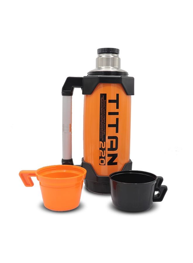 Bin-Shihoun-Abomar - Stainless Steel Thermos With Travel Cups Orange/Black - Image 1