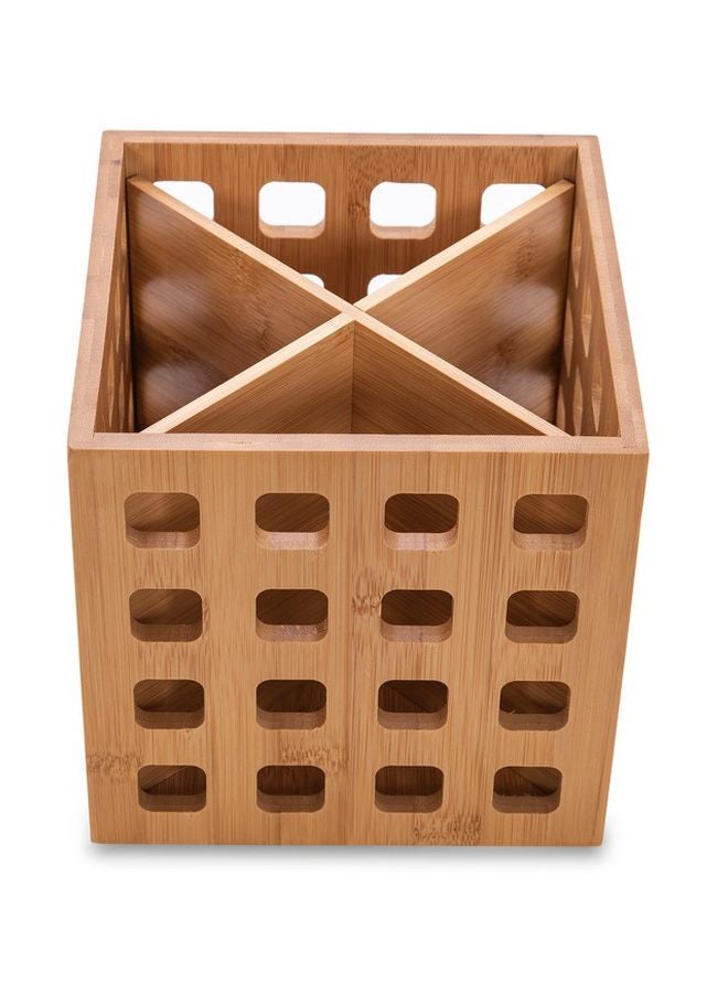 ألبرتو صندوق لحمل أدوات المائدة من الخيزران بني 15x15x15سم  - Image 2