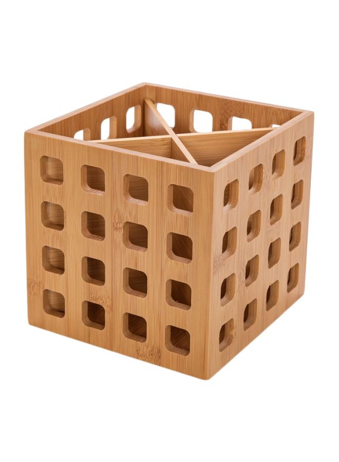 ألبرتو صندوق لحمل أدوات المائدة من الخيزران بني 15x15x15سم  - Image 1
