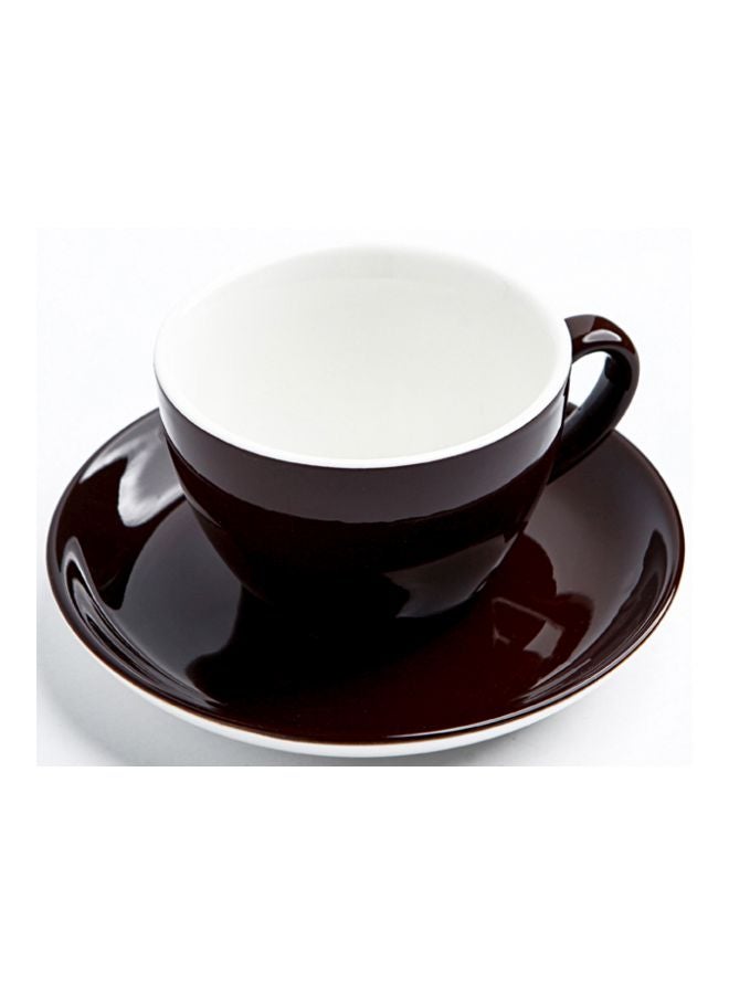 شور طقم من كوب وصحن من السيراميك أسود/ أبيض 16.2x16.2x2.5سم - Image 2