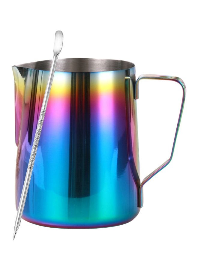 Pack Of 2 Stainless Steel Milk Frothing Jug With Latte Art Pen Multicolour 11x9.3cm - Image 1