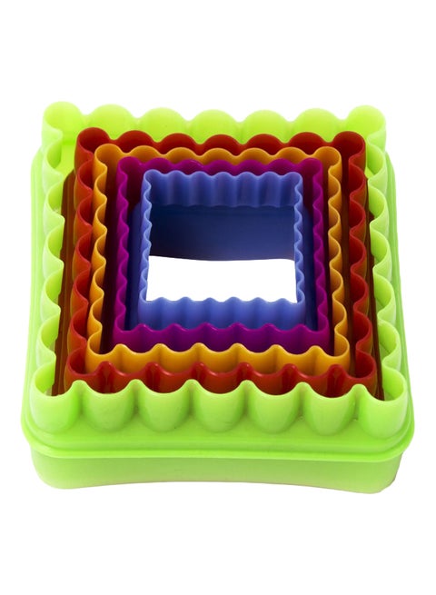 5-Piece Plastic Cookie Cutter Set Green/Red/Yellow 10centimeter