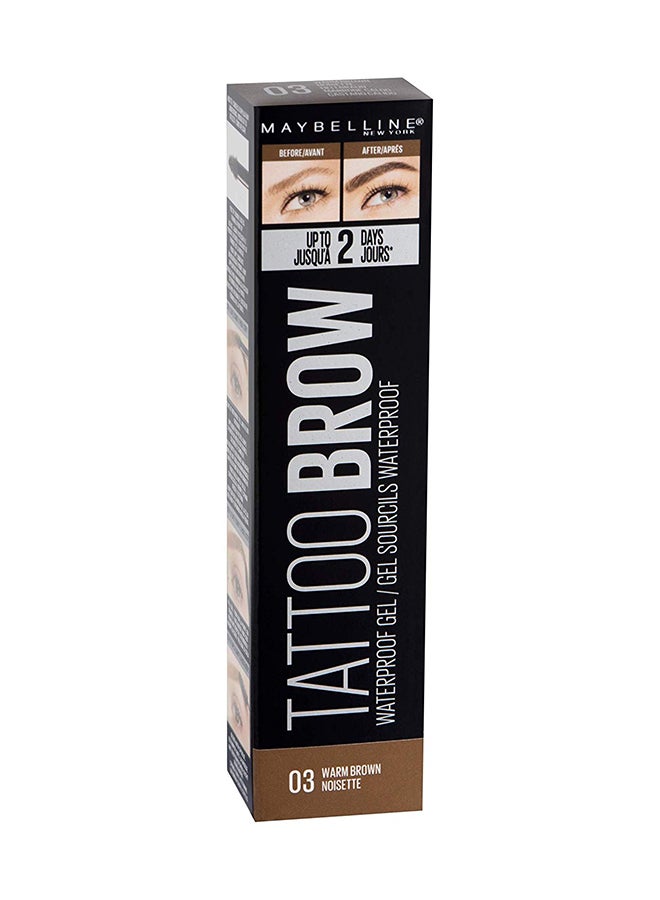 MAYBELLINE NEW YORK - Tattoo Brow Waterproof gel 03 Warm brown noisette - Image 1