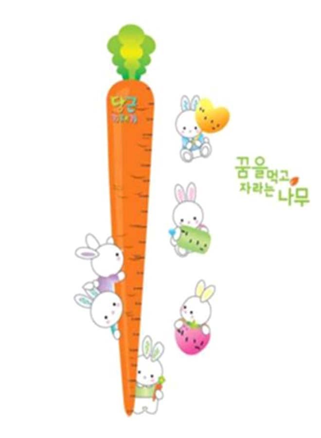 Children Grows Up Height Measurement Carrot Rabbits Wall Sticker Multicolour 50 x 70cm - Image 1