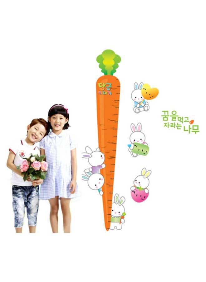 Children Grows Up Height Measurement Carrot Rabbits Wall Sticker Multicolour 50 x 70cm - Image 2
