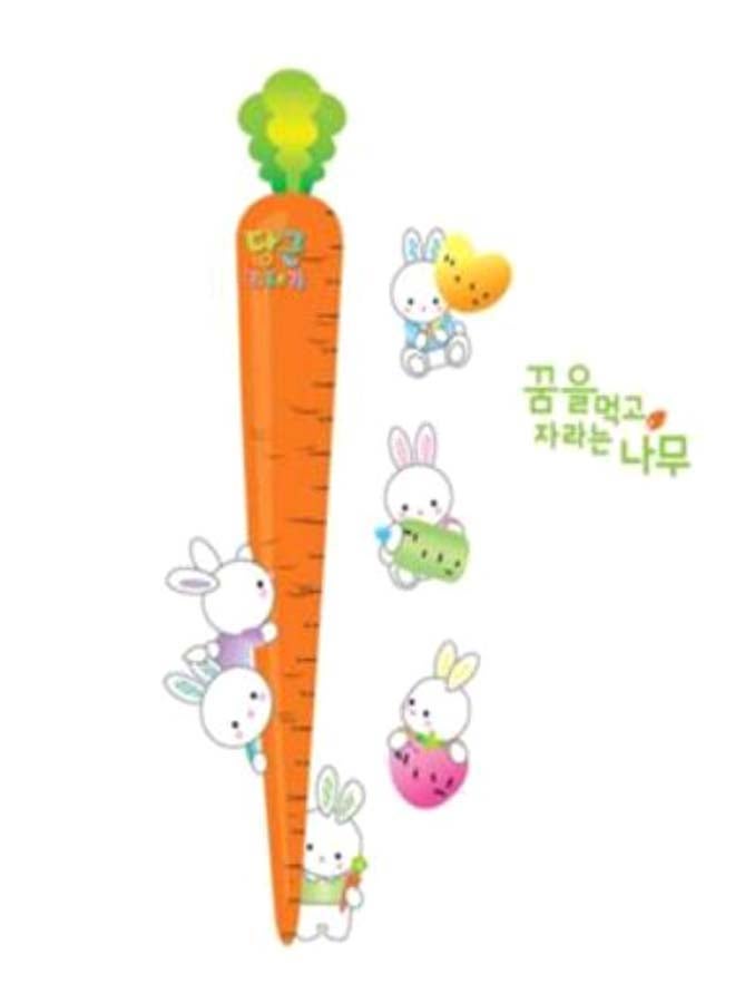 Children Grows Up Height Measurement Carrot Rabbits Wall Sticker Multicolour 50 x 70cm - Image 1
