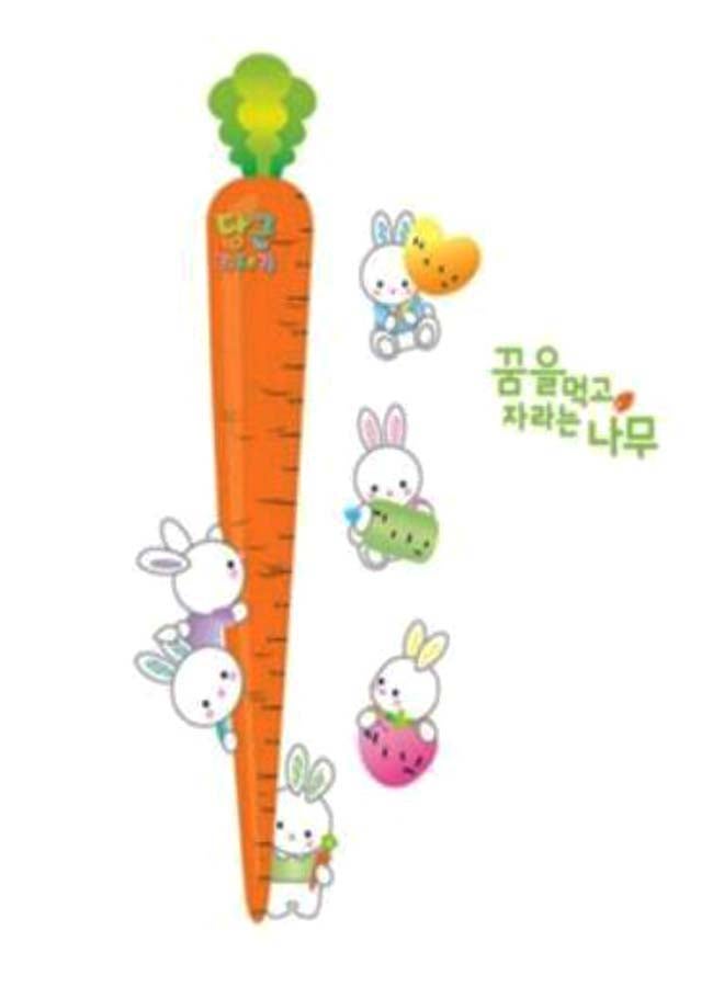Children Grows Up Height Measurement Carrot Rabbits Wall Sticker Multicolour 50 x 70cm - Image 1