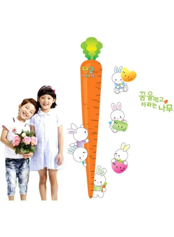 Children Grows Up Height Measurement Carrot Rabbits Wall Sticker Multicolour 50 x 70cm - Image 2