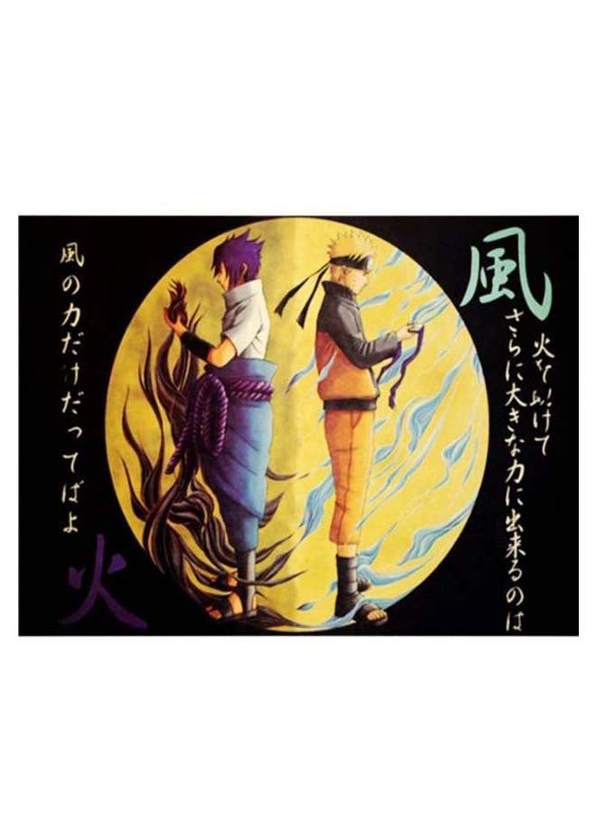 ملصق جداري بتصميم كلاسيكي لناروتو يحارب النيران متعدد الألوان 35 x 50سم