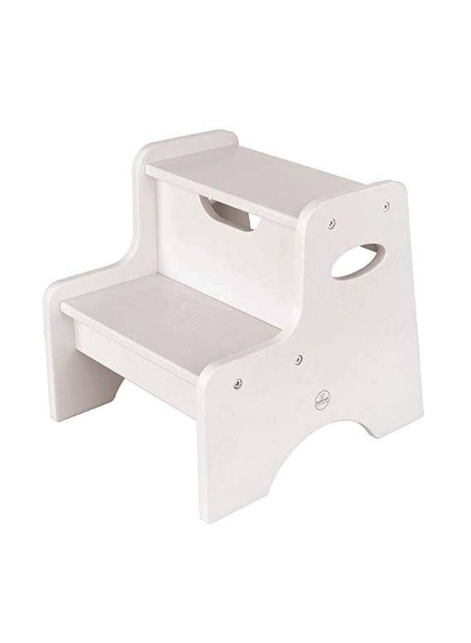KidKraft Wooden Two Step Stool With Handle White  - Image 1