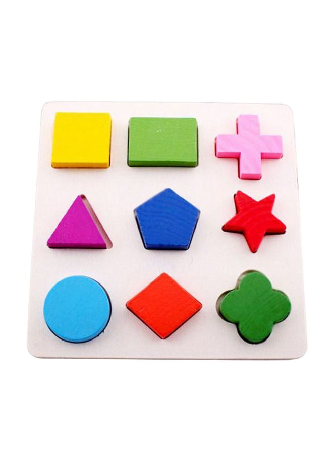 9-Piece Cognitive Geometric Shape Pegged Puzzle 15 x 15cm  - Image 1