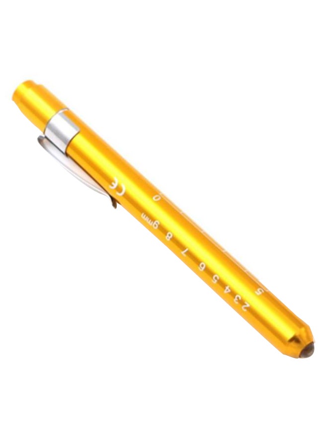 Mini Pen Shape LED Flashlight Yellow/Silver - Image 2