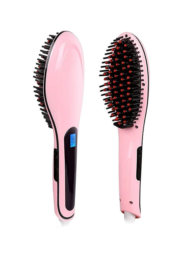 Fast Hot Hair Straightener Comb Brush Pink - Image 1