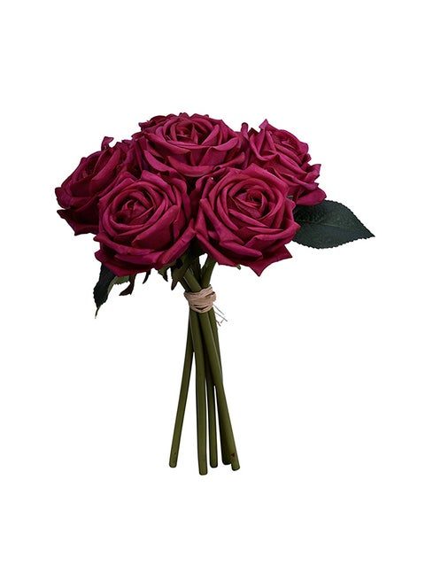 6 Heads Real Touch Artificial Flowers Rose 23X6centimeter
