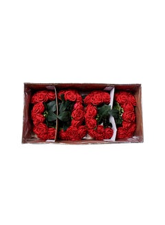 Yatai 6 Heads Real Touch Artificial Rose Flowers Floral Non Toxic Red 23X6cm  - Image 4