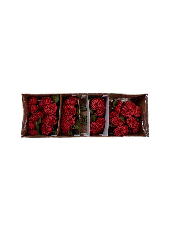 5 Heads Real Touch Artificial Rose Flowers Floral Non Toxic Red 26X8cm - v1579266642/N33852780A_4