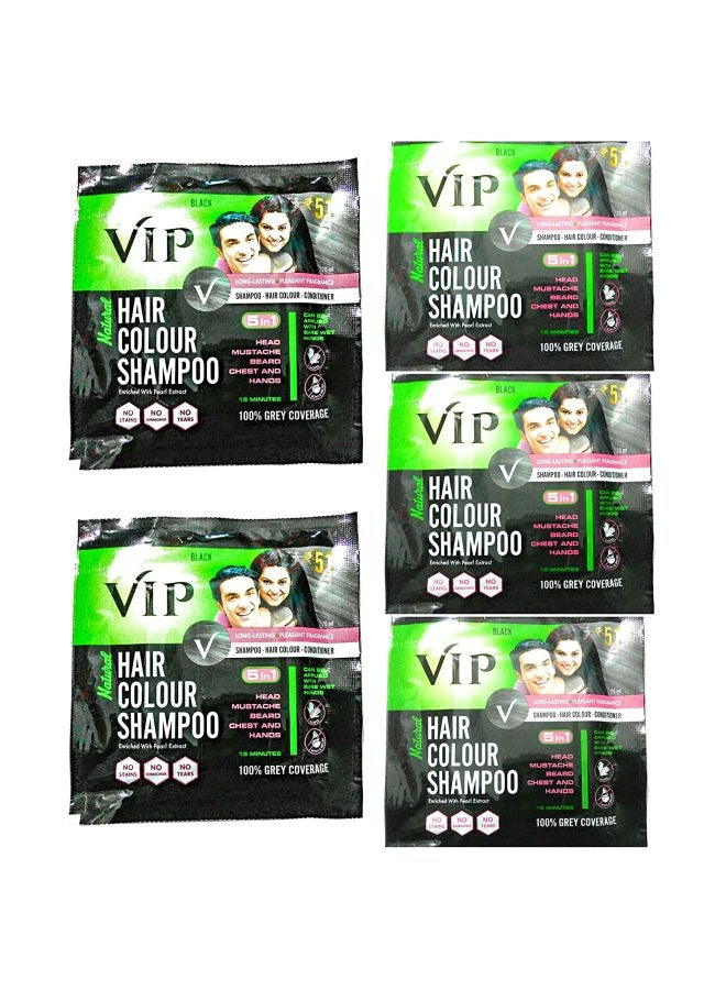 VIP Pack Of 5 Hair Color Shampoo Black 20ml - Image 1