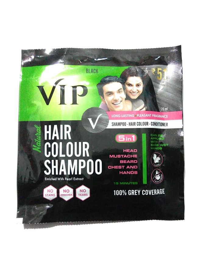 VIP Pack Of 5 Hair Color Shampoo Black 20ml - Image 2