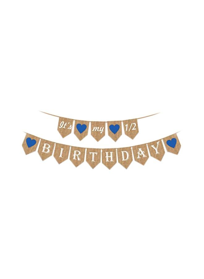Party Propz It Is My 1/2 Birthday Printed Banner BHALBU02  - Image 1
