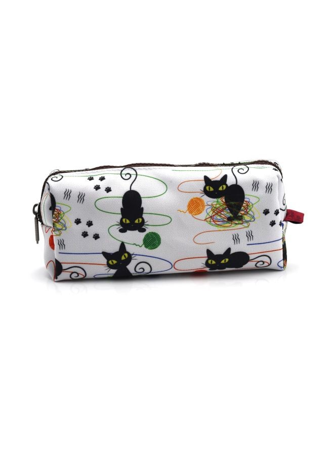 إل باركين حقيبة مستحضرات تجميل من الجلد بطبعة قطة متعدد الألوان - Image 3