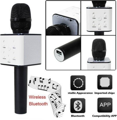 Q7 Karaoke Microphone 2724573520526 Black/White  - Image 2